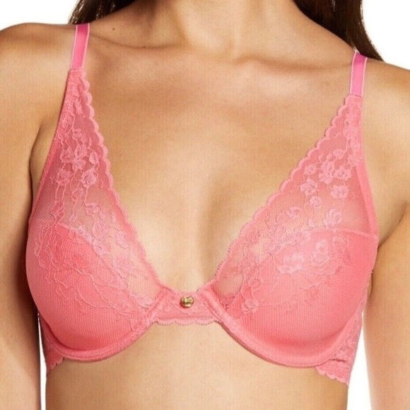 Natori Women's Cherry Blossom Convertible Contour Bra Conch Shell Sz 30D - Picture 1 of 7